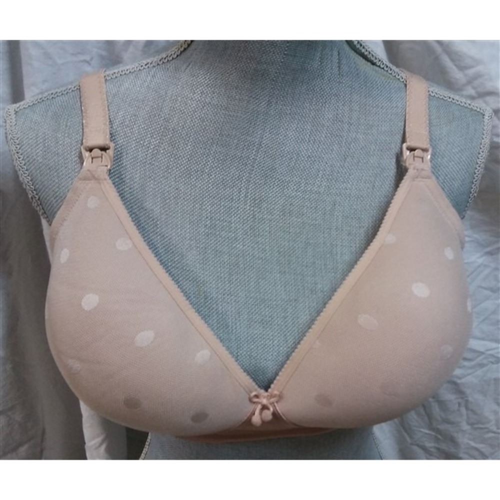 NWPT Cake 32D Mousse Dot Wire Free Nursing Bra 25-1023 Beige 100660